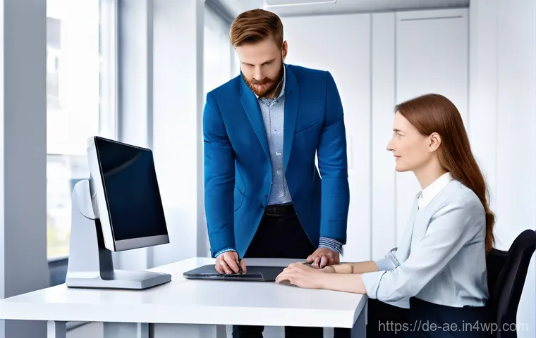 작업 자동화의 글로벌 영향력 - **Prompt: The Future of Work in Germany: Human-Robot Collaboration**
    A brightly lit, modern, and...