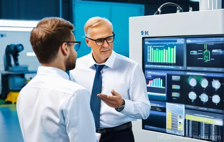 작업 자동화의 글로벌 영향력 - **Prompt: The Future of Work in Germany: Human-Robot Collaboration**
    A brightly lit, modern, and...