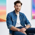 인간의 창의성과 자동화의 융합 - **Prompt:** A dynamic, mid-shot portrait of a modern digital artist, gender-neutral, in their late 2...