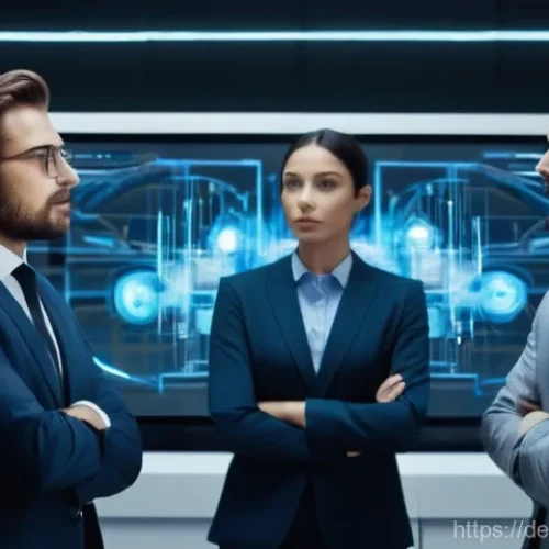 자동화 기술 도입을 위한 변화 관리 - **Prompt 1: The Human Impact of Automation Introduction**
    "A diverse group of office workers, me...